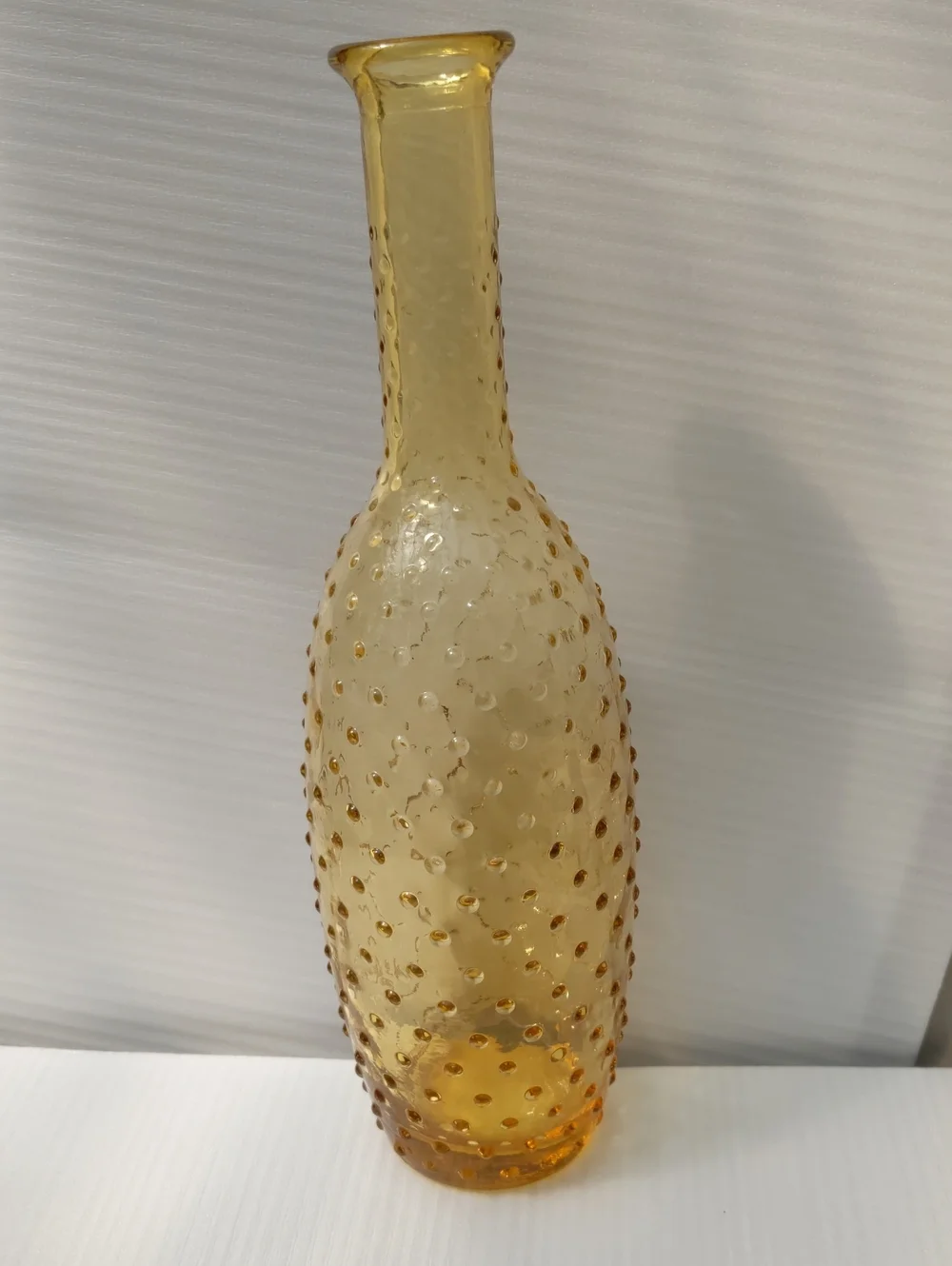 Vintage Amber Hobnail Glass Decanter/Vase